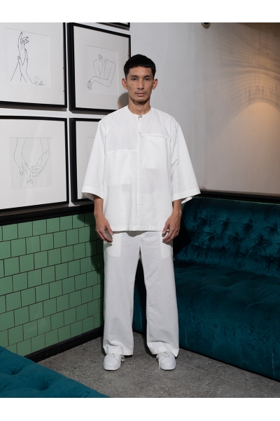 Hernang Kurta Set Loose, White